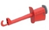 6001-IEC-RT  Chwytak haczykowy z gniazdem 4mm, bardzo mocna sprężyna, czerwony, ELECTRO-PJP, 6001IEC